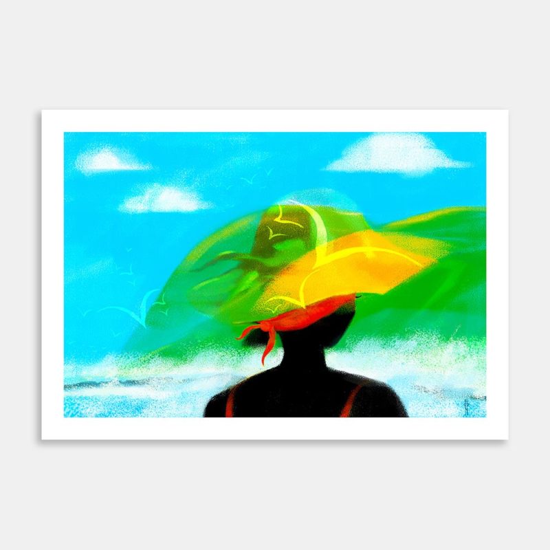 Yellow Green Hat Art Print By Michael Rollo Mirfin