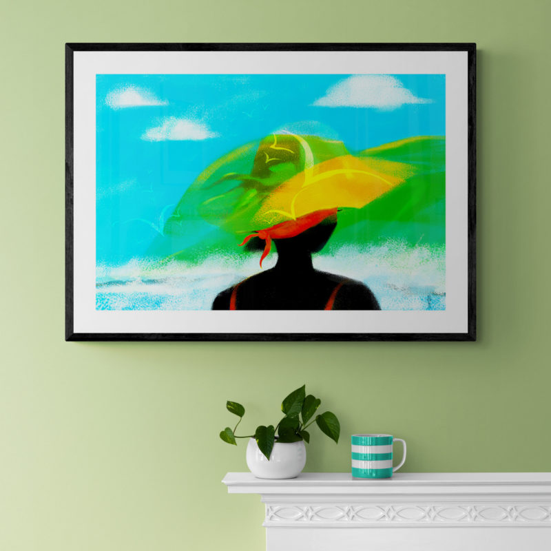 Yellow Green Hat Art Print By Michael Rollo Mirfin - Image 2