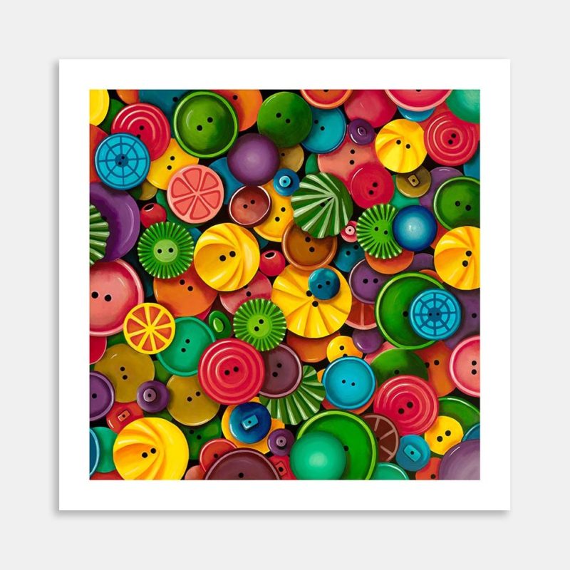 Nana's Buttons Art Print By Nicolle Aston