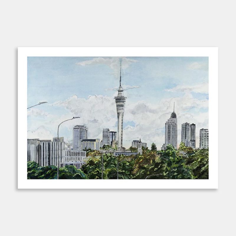 Sky-bound Serenity of Auckland Art Print By Shermila Siriwardana