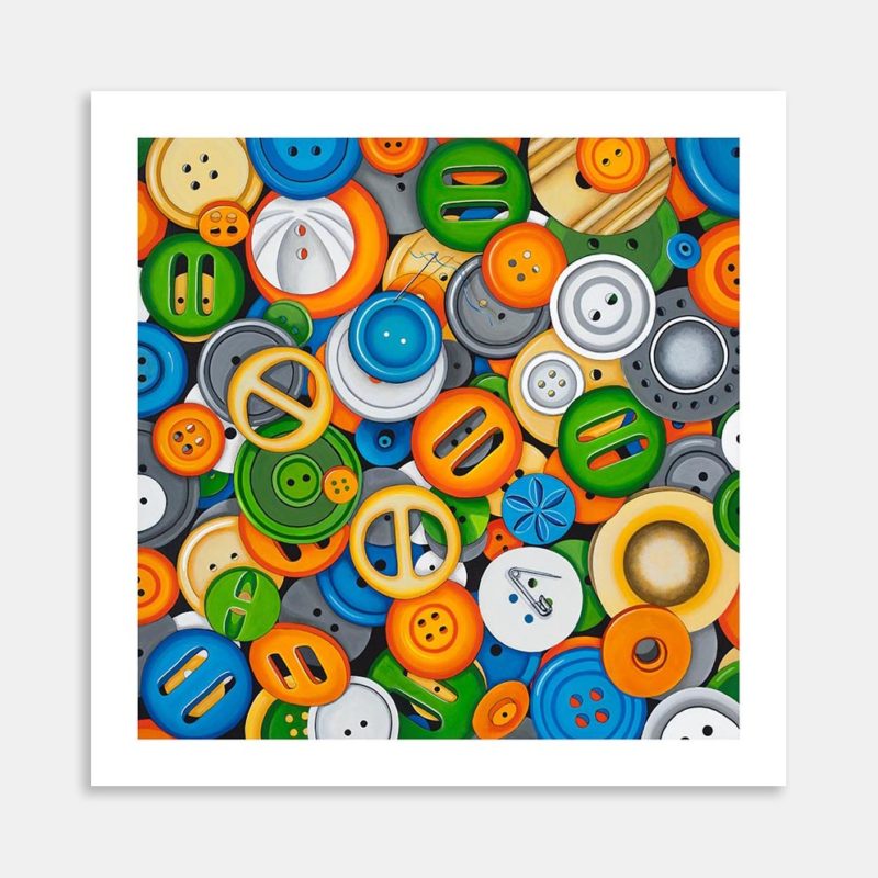 Rag Bag Buttons Art Print By Nicolle Aston